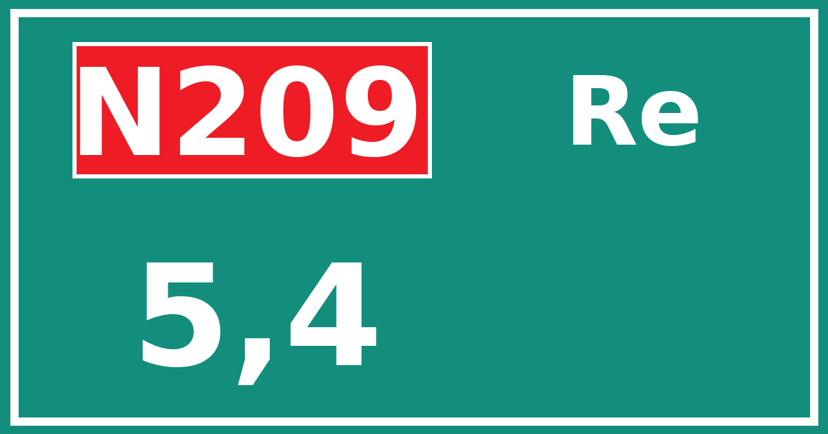 Hectometerbord N209 5,4 zijde Re
