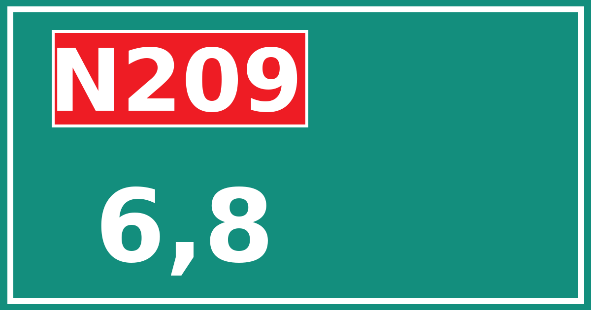 Hectometerbord N209 6,8