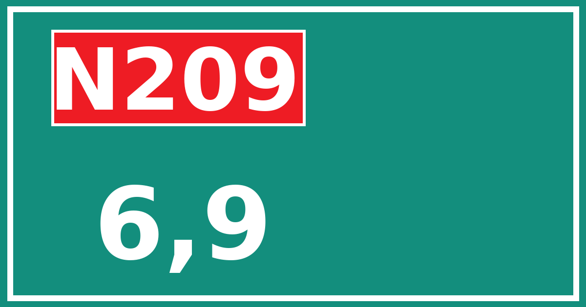 Hectometerbord N209 6,9