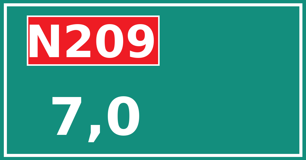 Hectometerbord N209 7,0