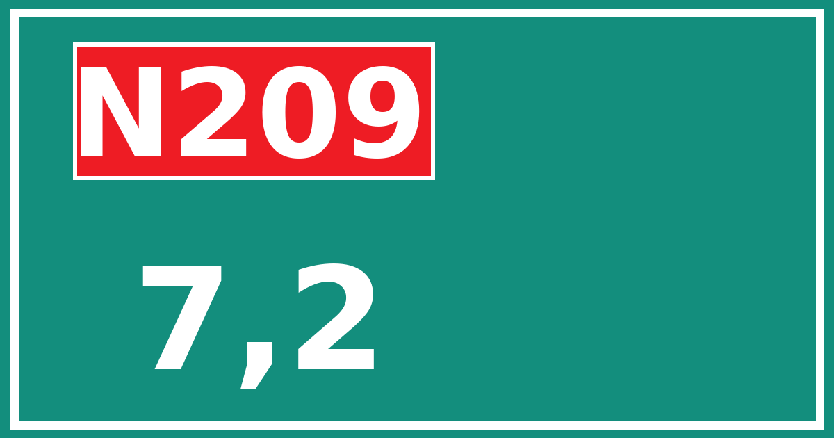 Hectometerbord N209 7,2
