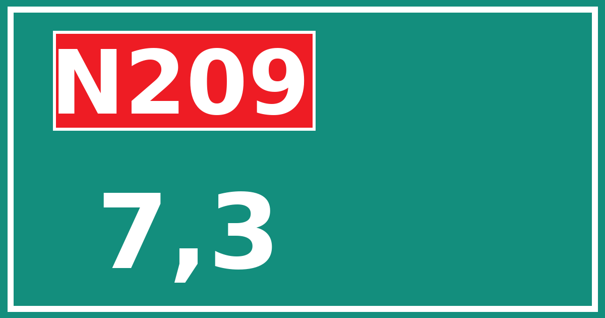 Hectometerbord N209 7,3