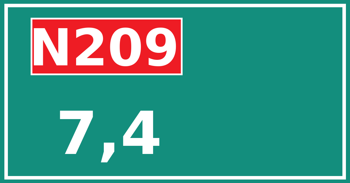 Hectometerbord N209 7,4