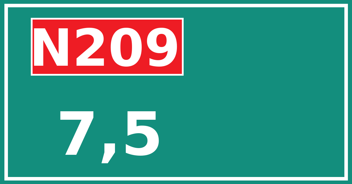 Hectometerbord N209 7,5