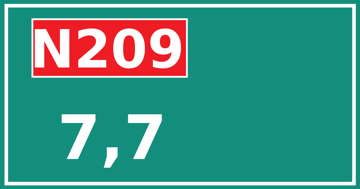 Hectometerbord N209 7,7