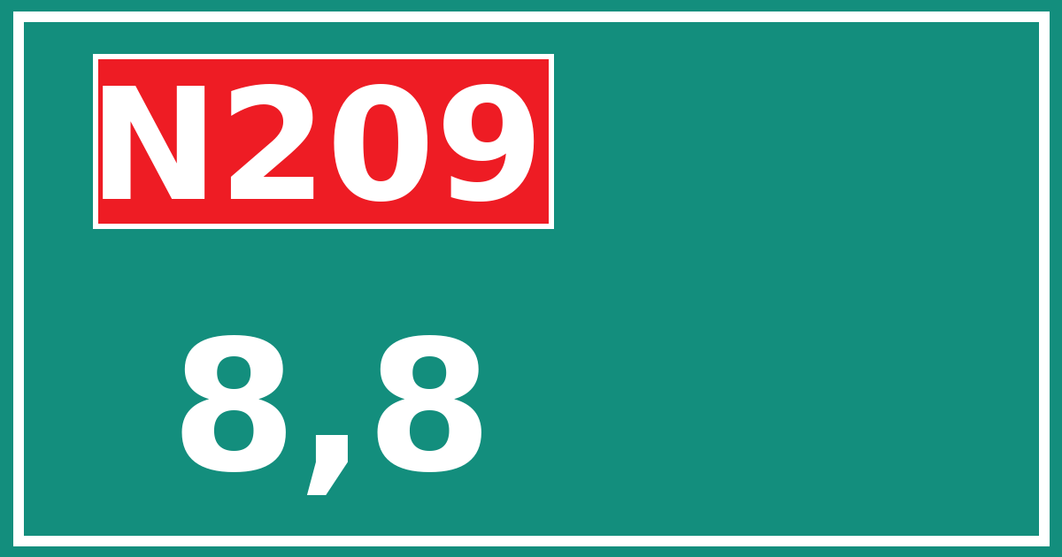 Hectometerbord N209 8,8