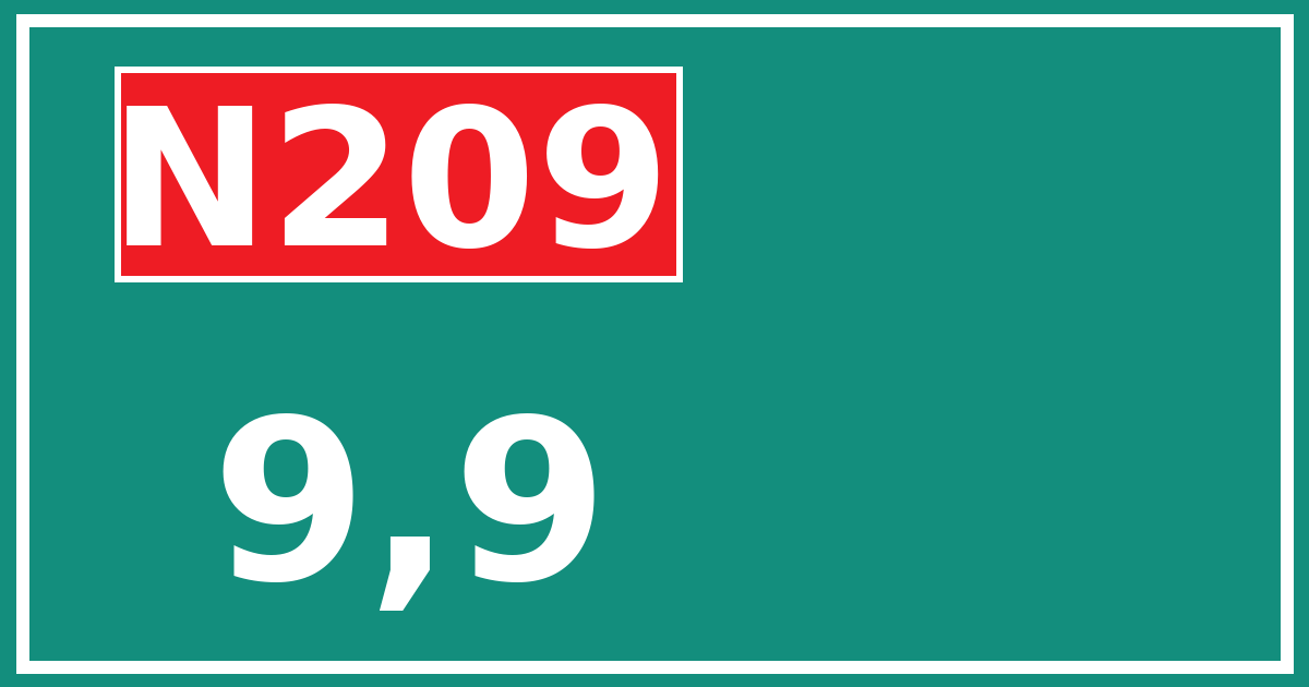 Hectometerbord N209 9,9