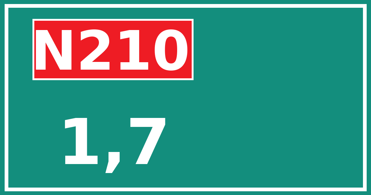 Hectometerbord N210 1,7