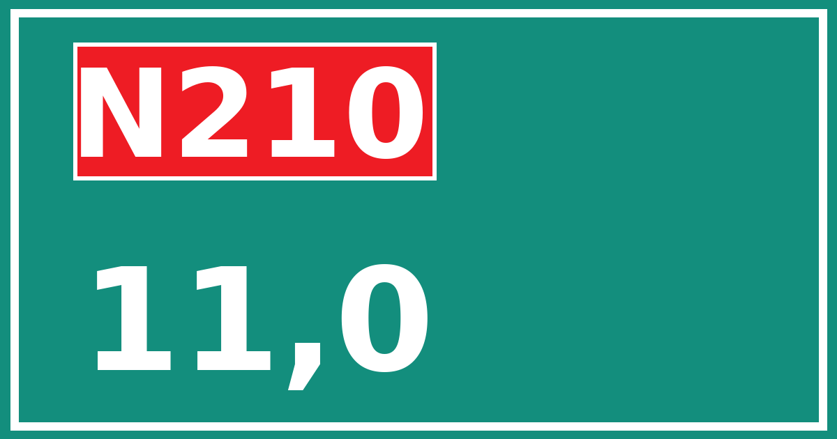 Hectometerbord N210 11,0