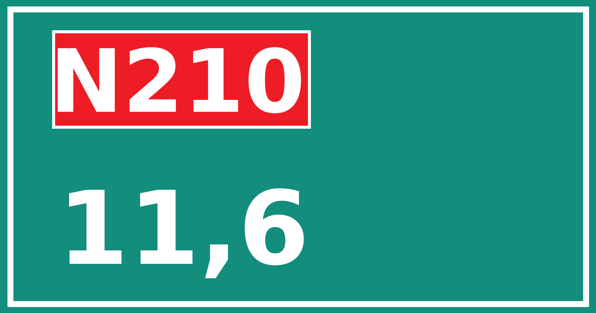 Hectometerbord N210 11,6