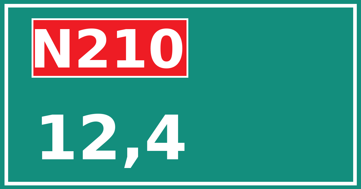 Hectometerbord N210 12,4