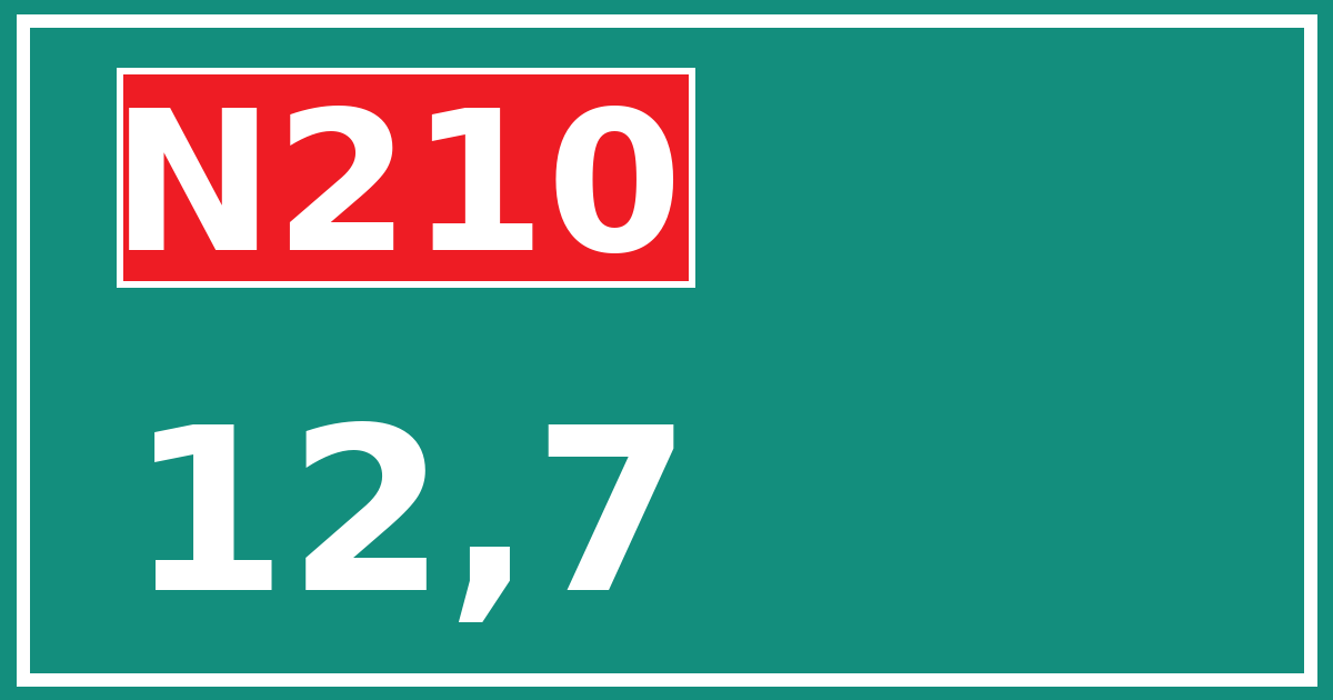 Hectometerbord N210 12,7