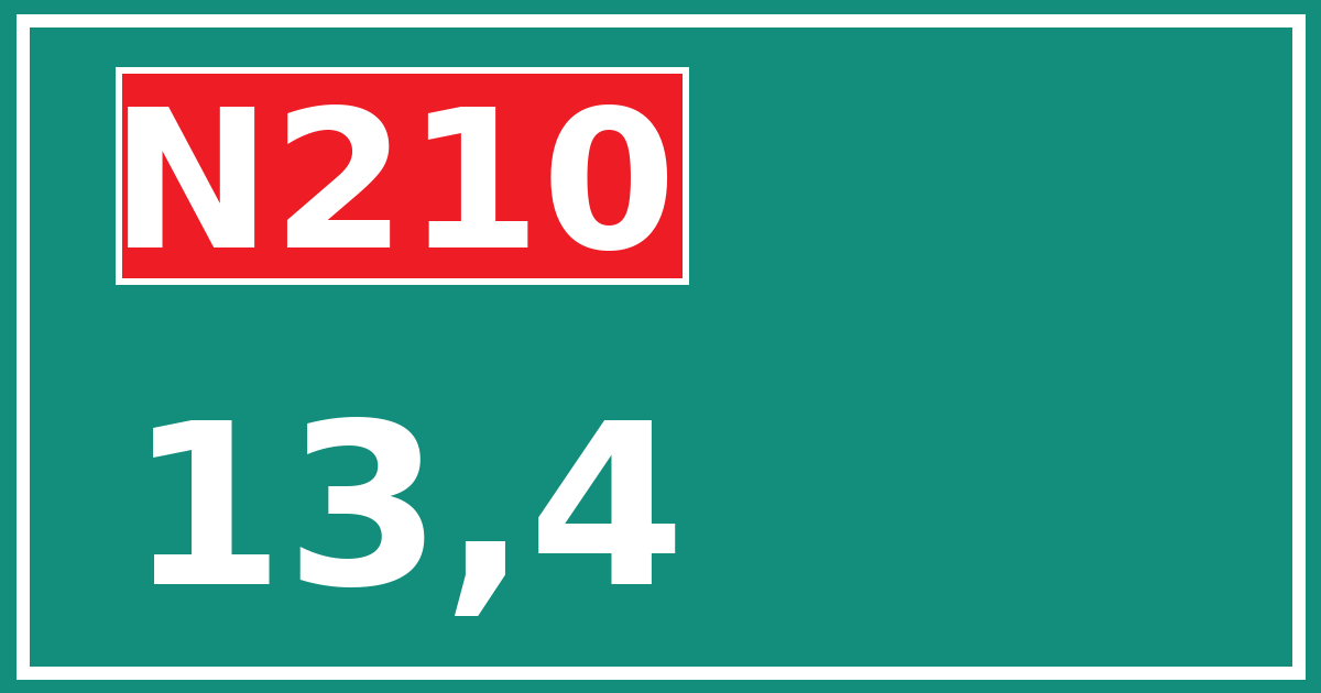 Hectometerbord N210 13,4