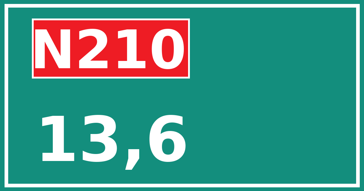 Hectometerbord N210 13,6