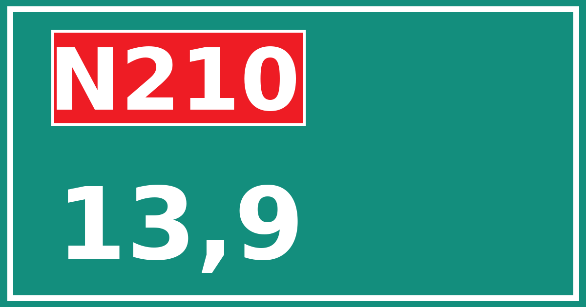Hectometerbord N210 13,9