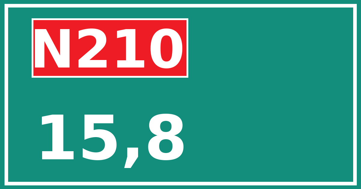 Hectometerbord N210 15,8