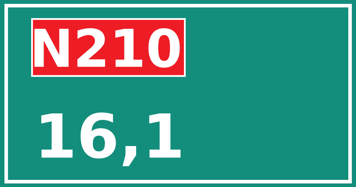 Hectometerbord N210 16,1