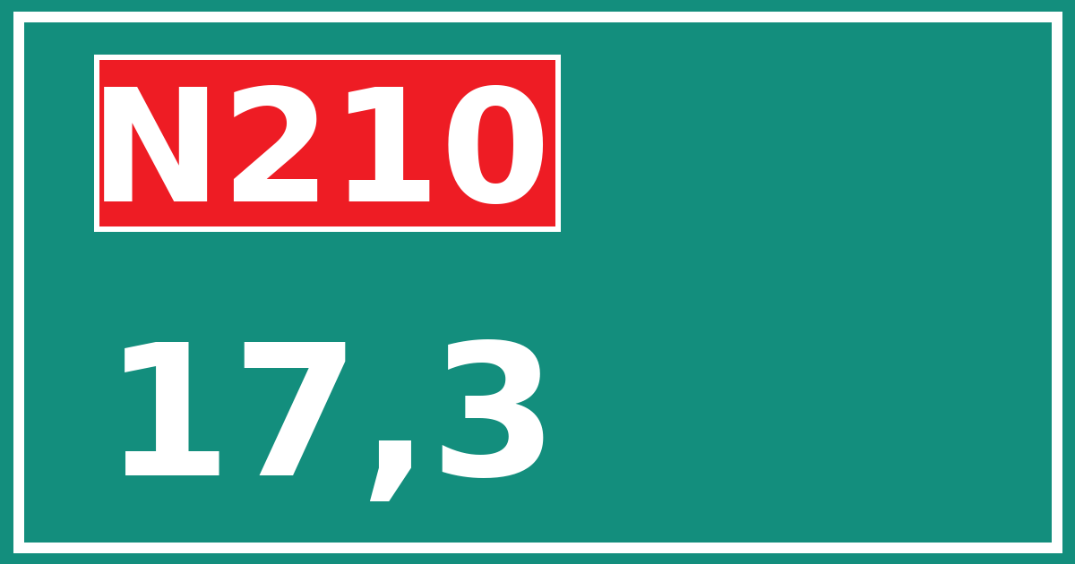 Hectometerbord N210 17,3