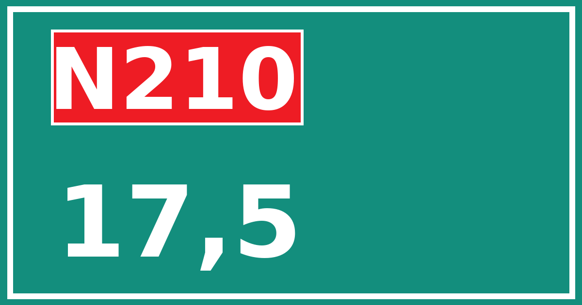 Hectometerbord N210 17,5