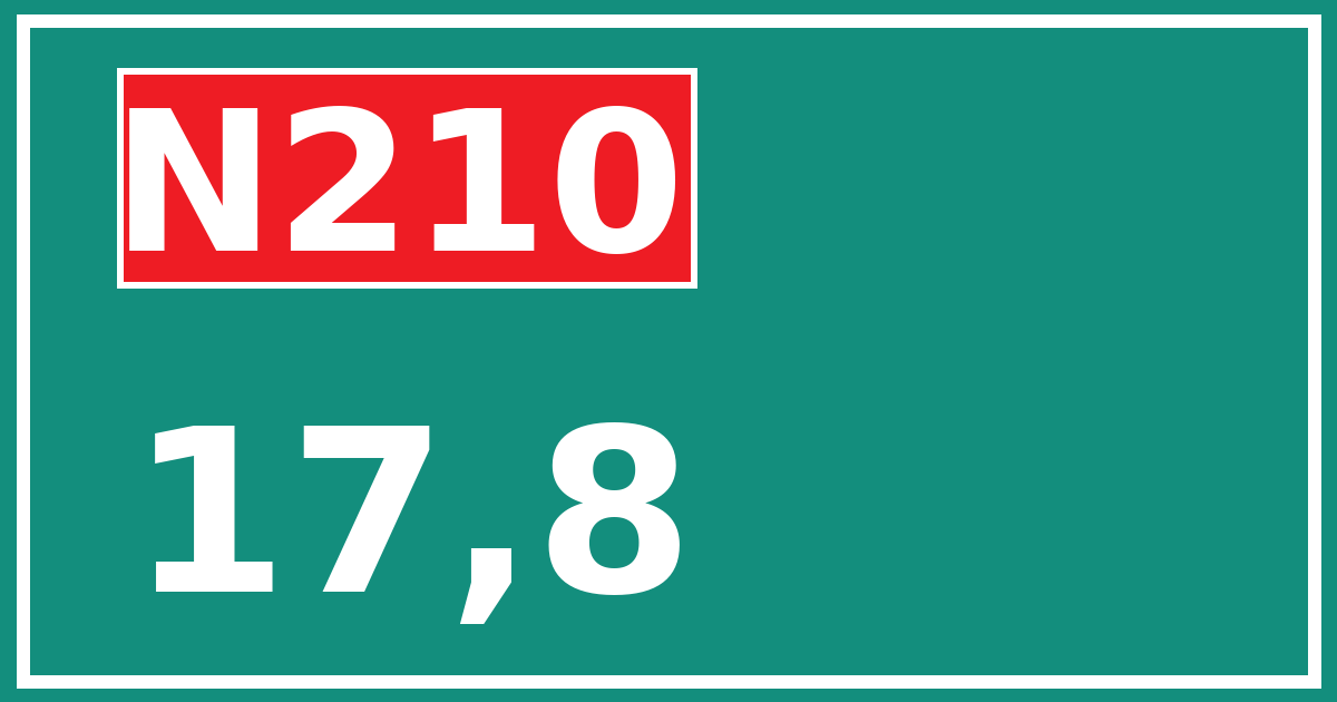 Hectometerbord N210 17,8