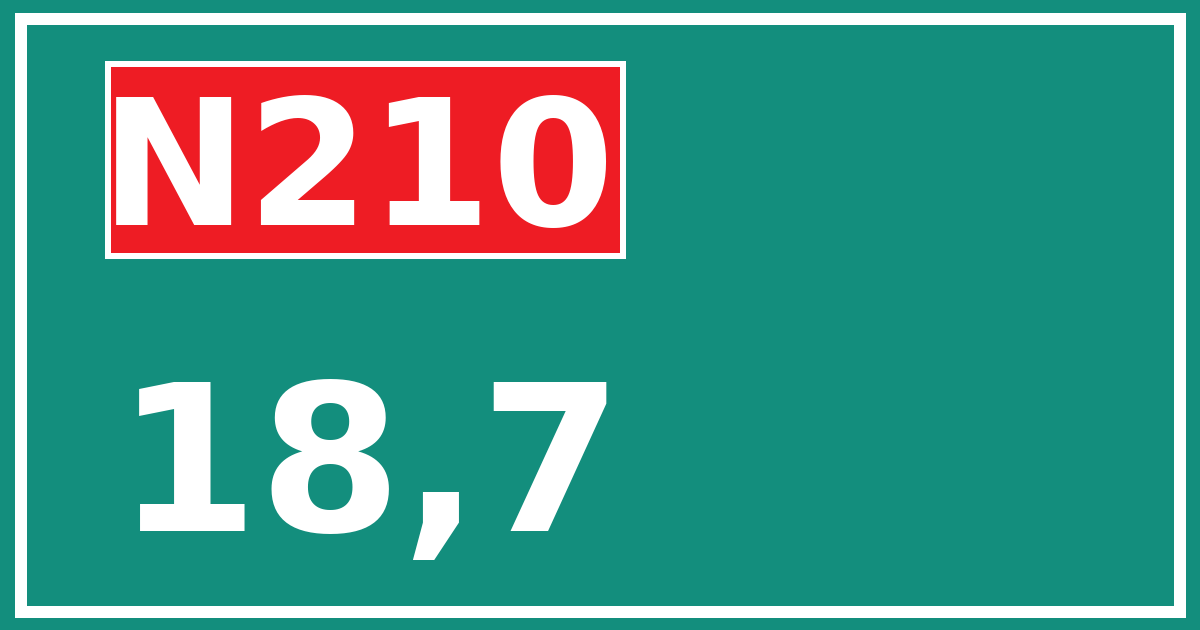 Hectometerbord N210 18,7