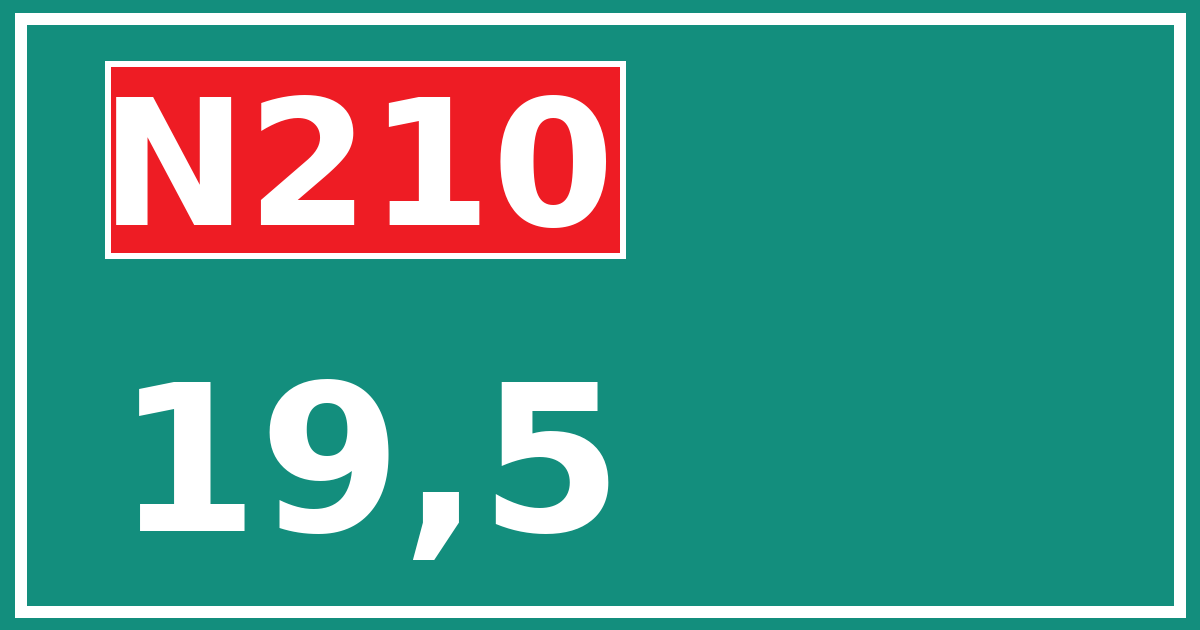 Hectometerbord N210 19,5