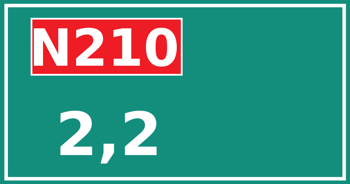 Hectometerbord N210 2,2