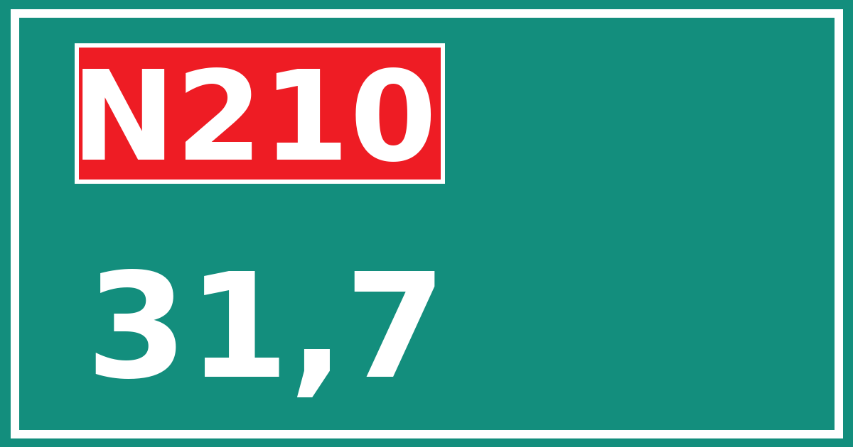 Hectometerbord N210 31,7