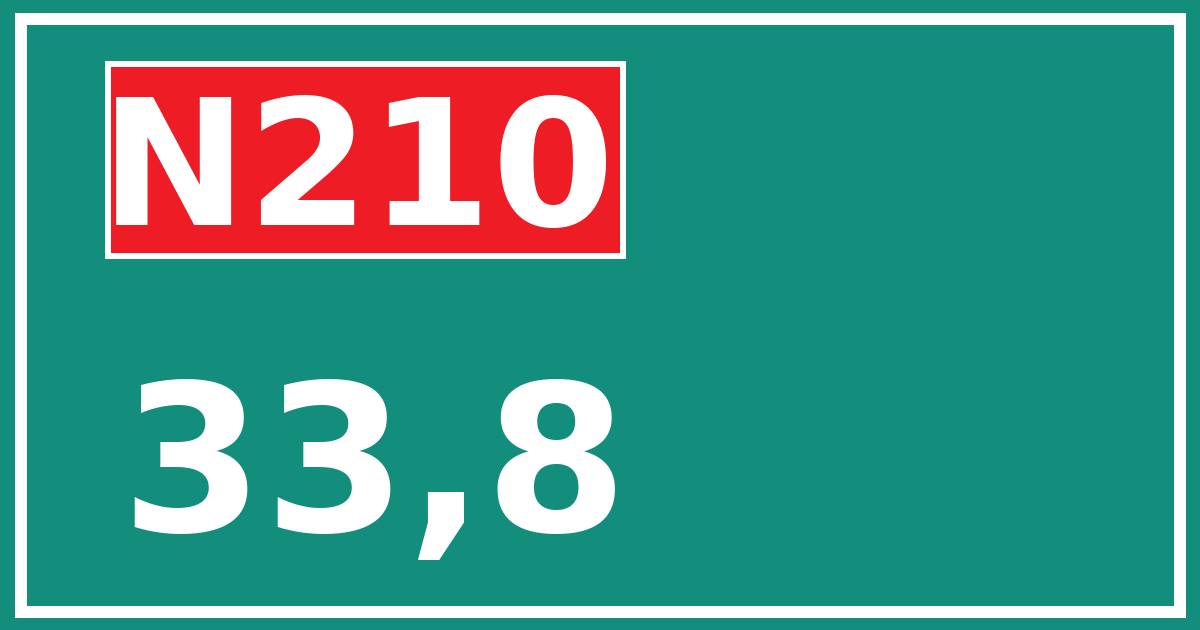 Hectometerbord N210 33,8