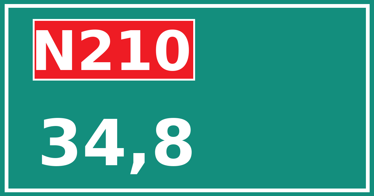 Hectometerbord N210 34,8