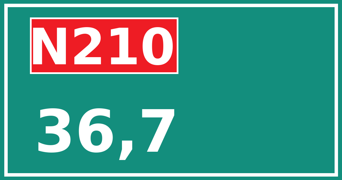 Hectometerbord N210 36,7