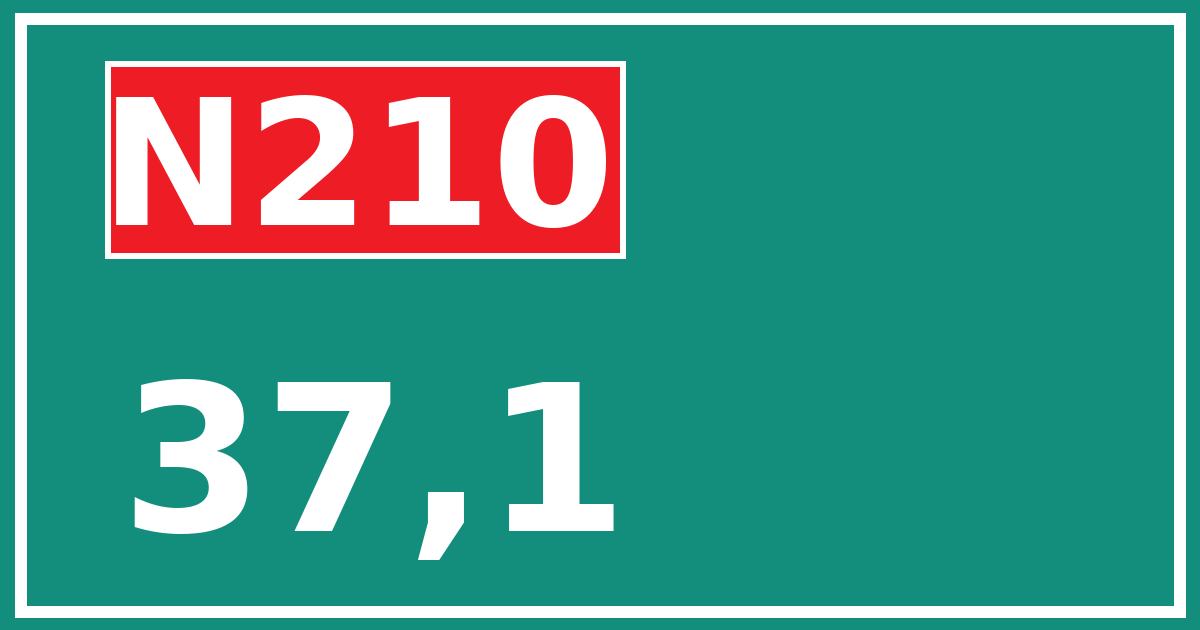 Hectometerbord N210 37,1