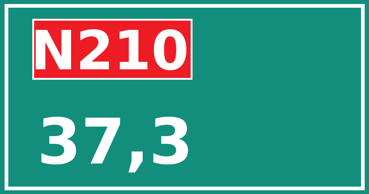 Hectometerbord N210 37,3