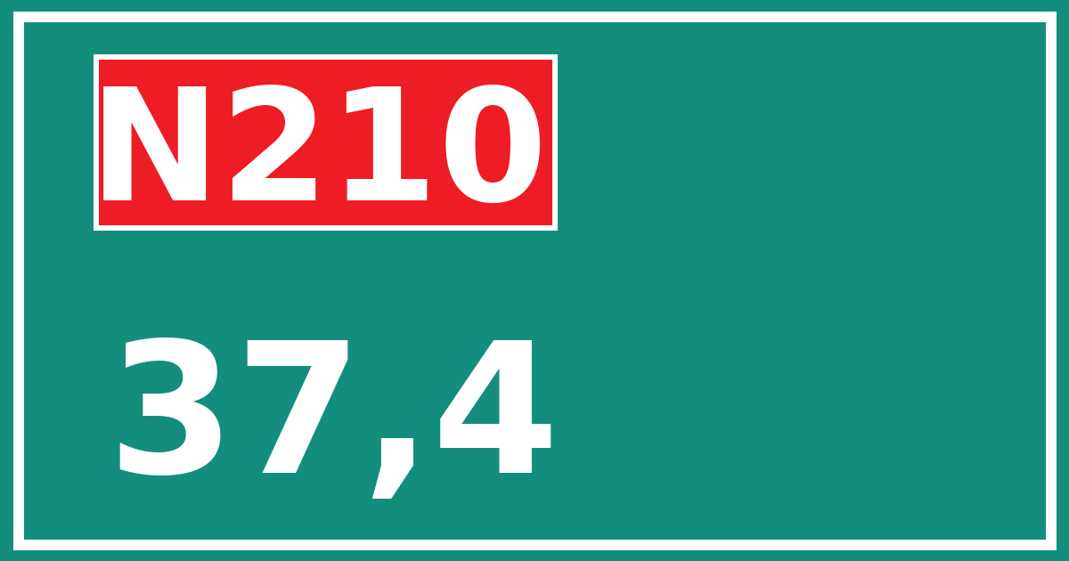 Hectometerbord N210 37,4