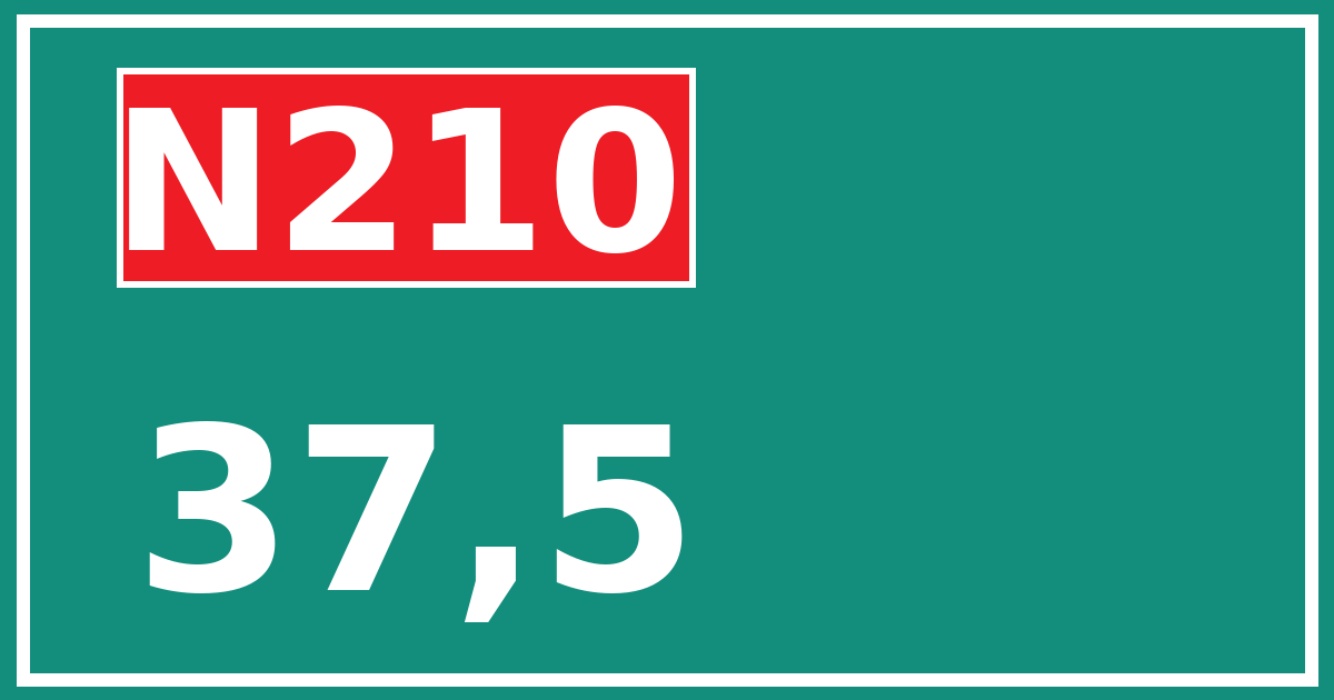 Hectometerbord N210 37,5