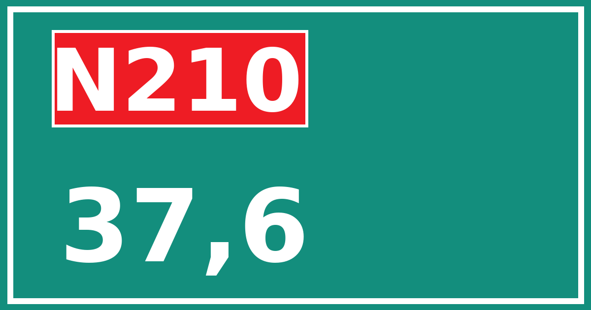 Hectometerbord N210 37,6