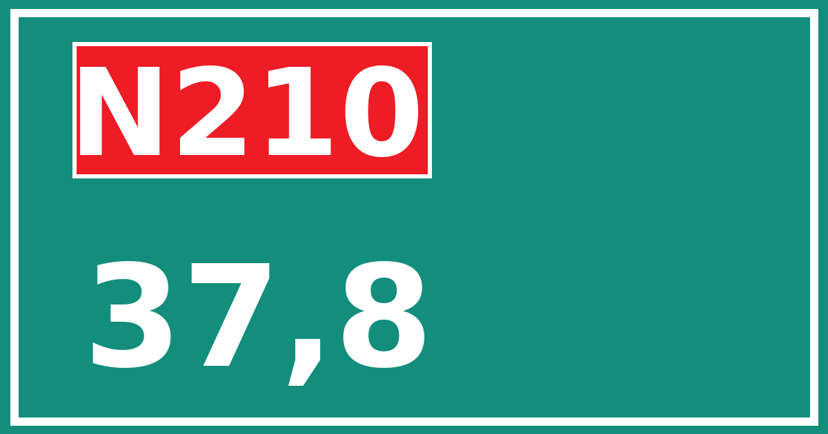 Hectometerbord N210 37,8