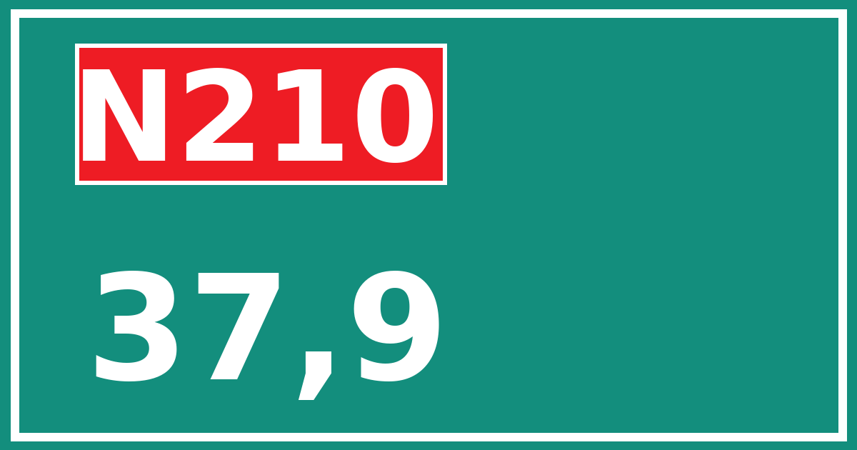 Hectometerbord N210 37,9