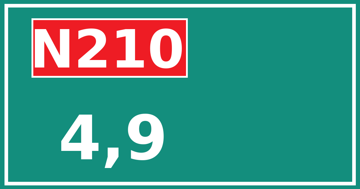 Hectometerbord N210 4,9