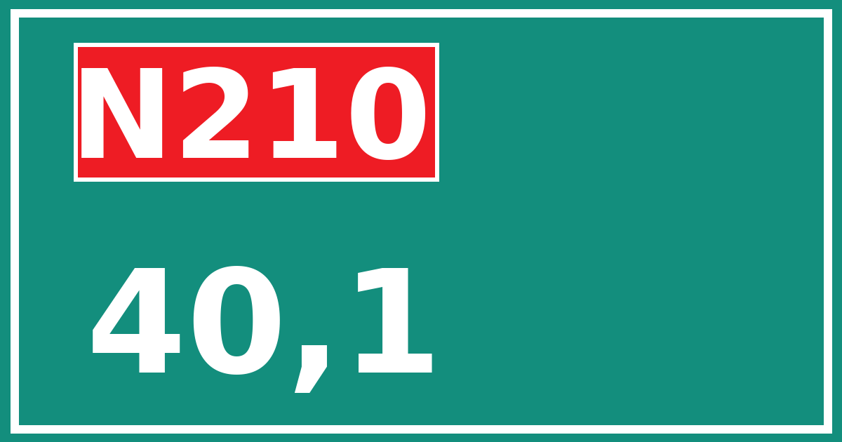 Hectometerbord N210 40,1
