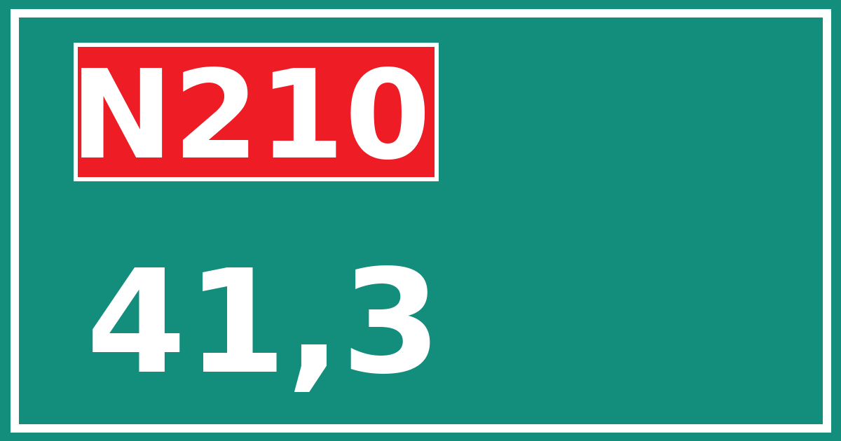 Hectometerbord N210 41,3