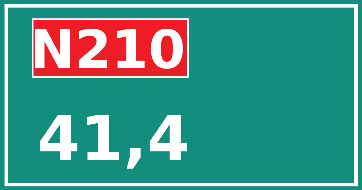 Hectometerbord N210 41,4