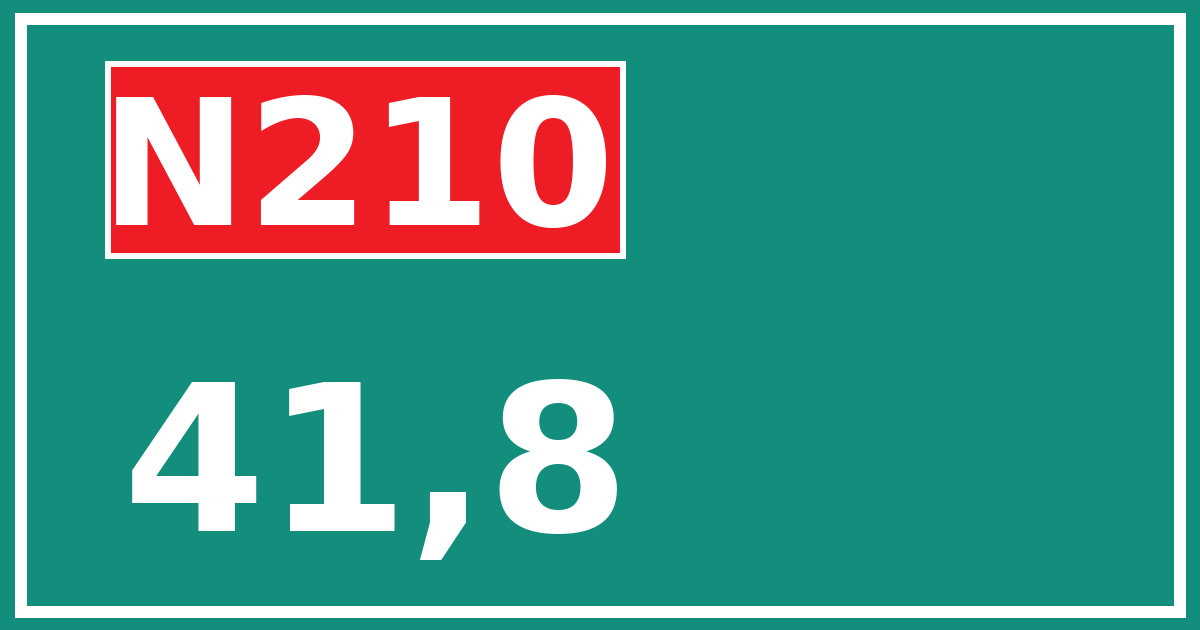 Hectometerbord N210 41,8