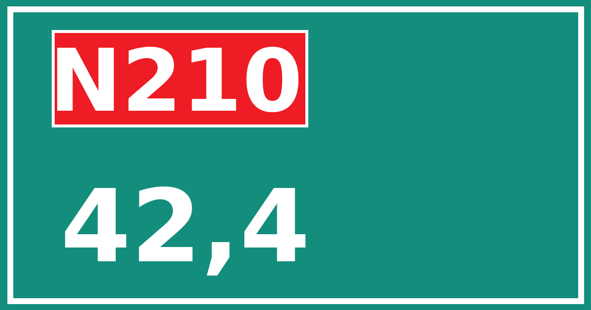 Hectometerbord N210 42,4