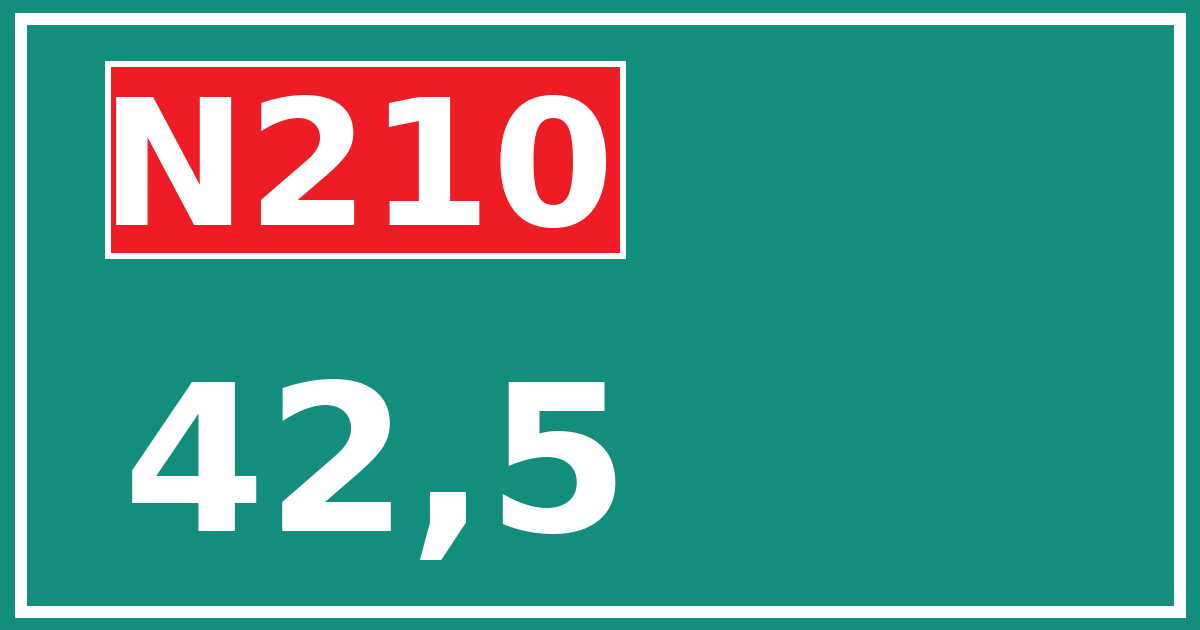 Hectometerbord N210 42,5