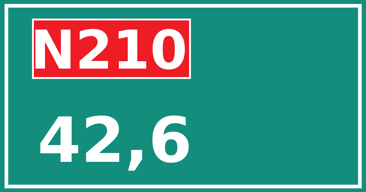 Hectometerbord N210 42,6