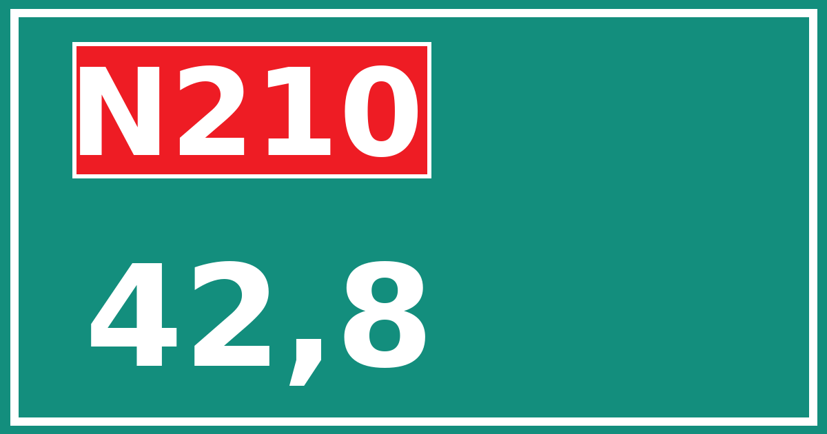 Hectometerbord N210 42,8