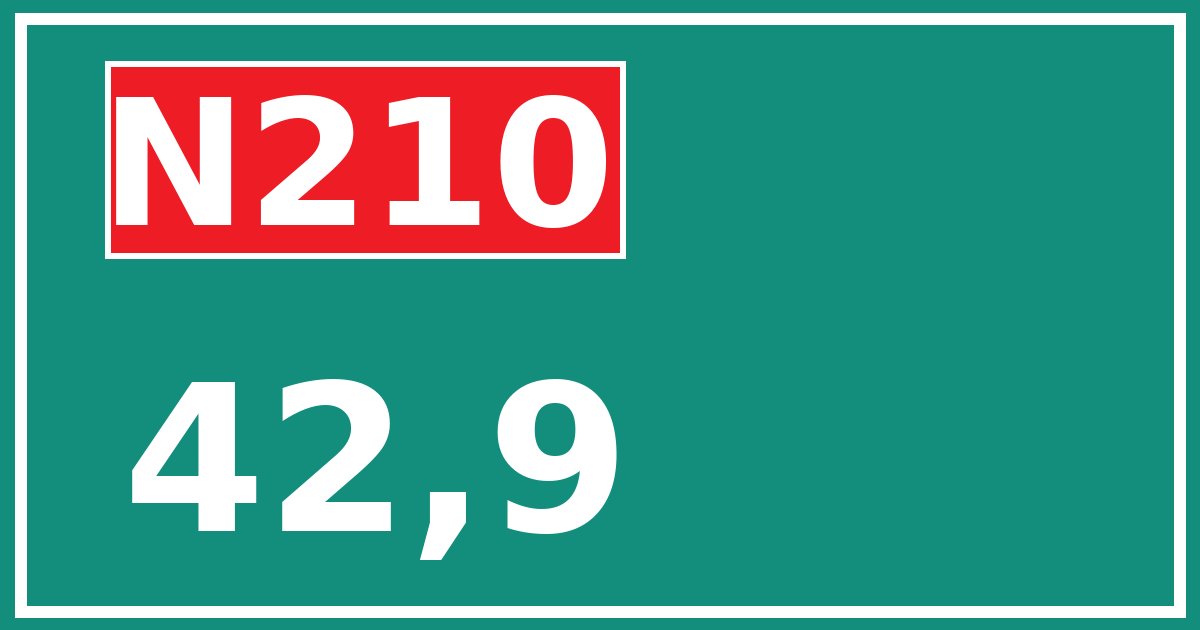 Hectometerbord N210 42,9
