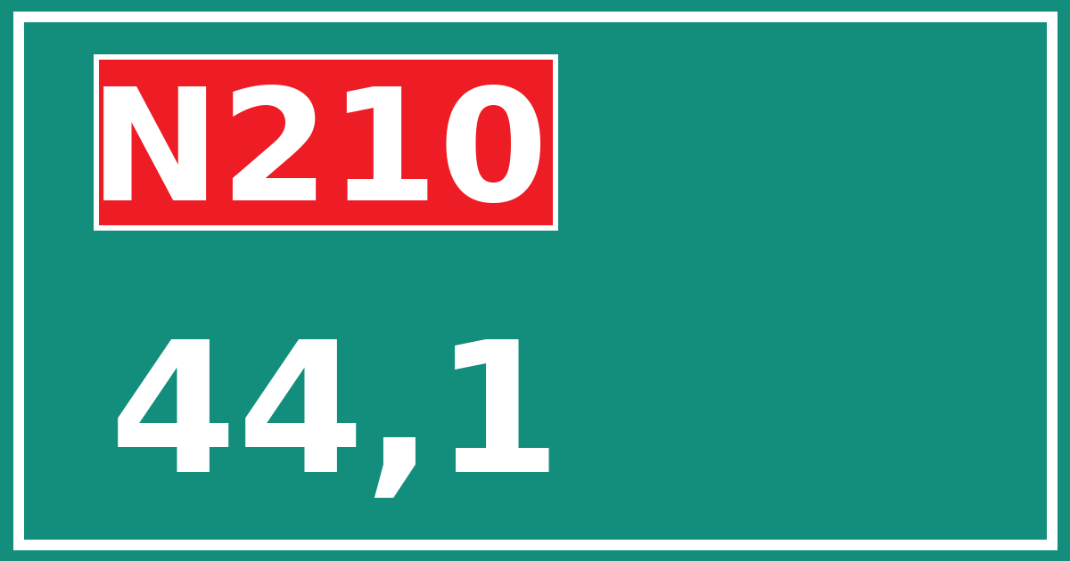 Hectometerbord N210 44,1