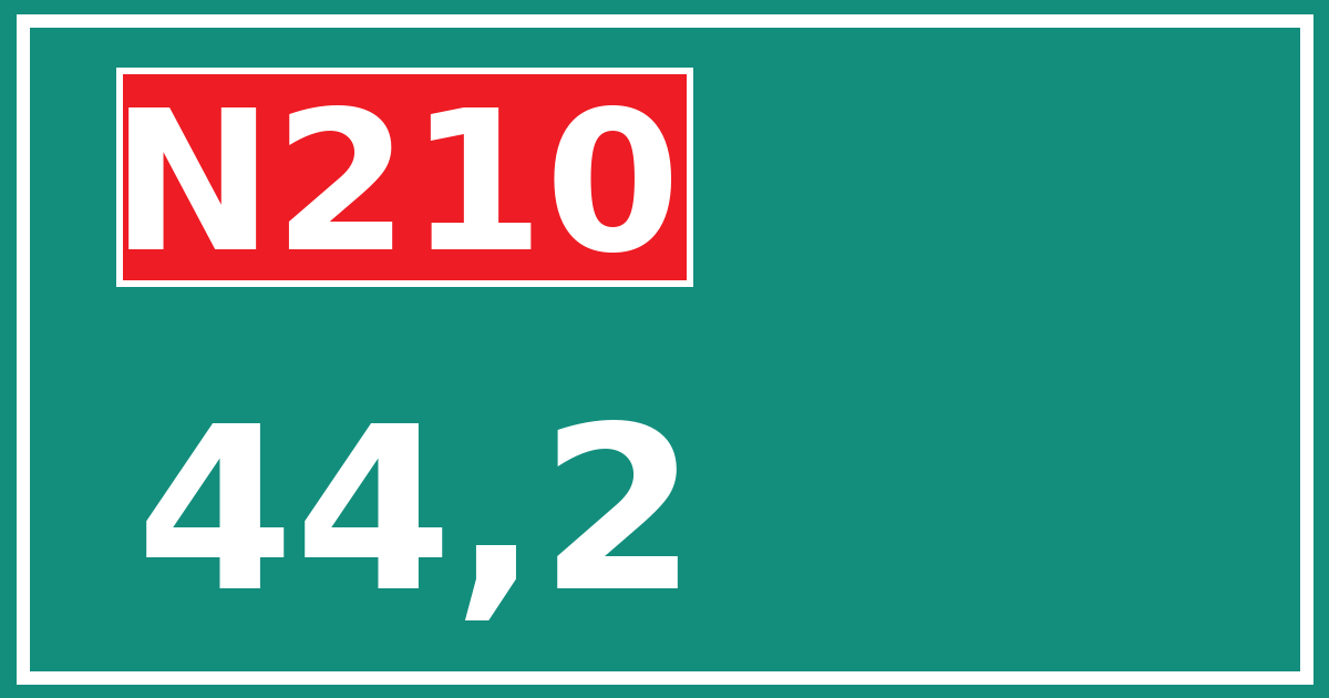 Hectometerbord N210 44,2